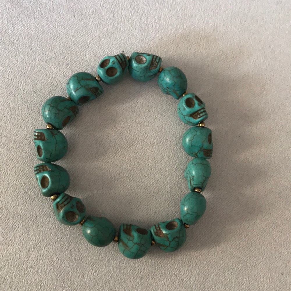 Turquoise skull bracelet